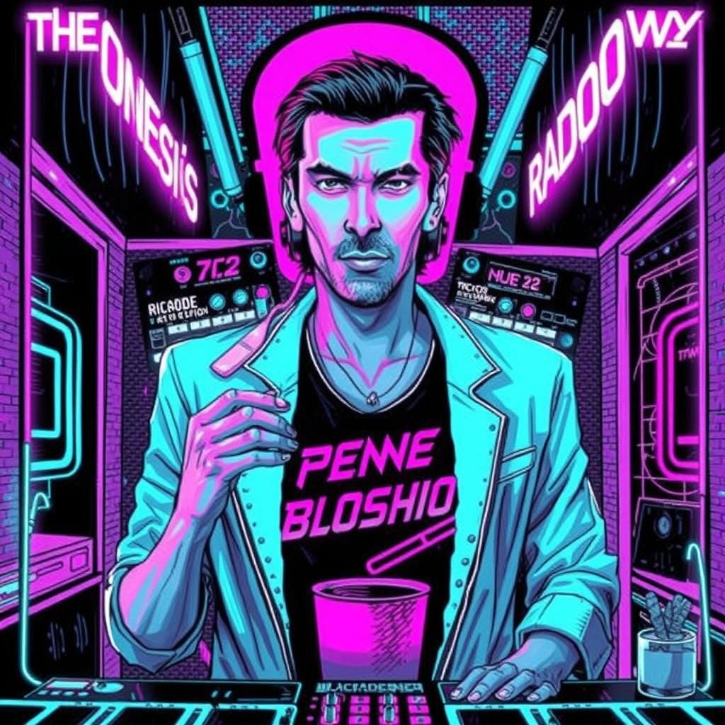 Synthwave DJ in Neon Retro Studio