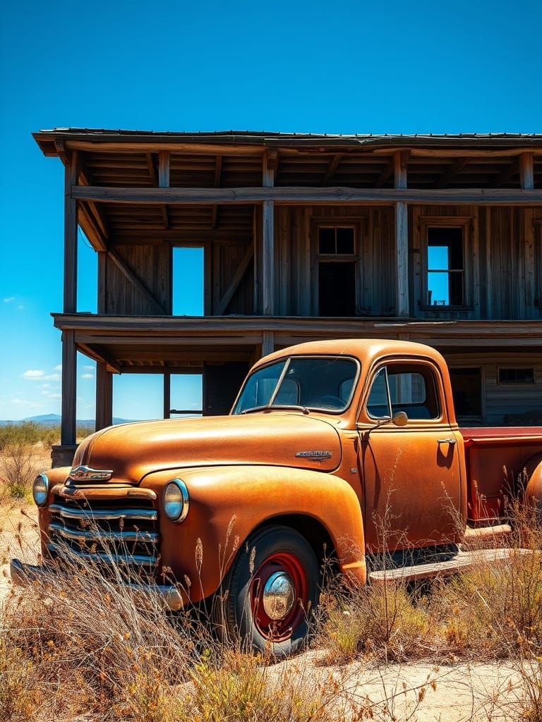 Abandoned Century-Old Building on a Sunny Day