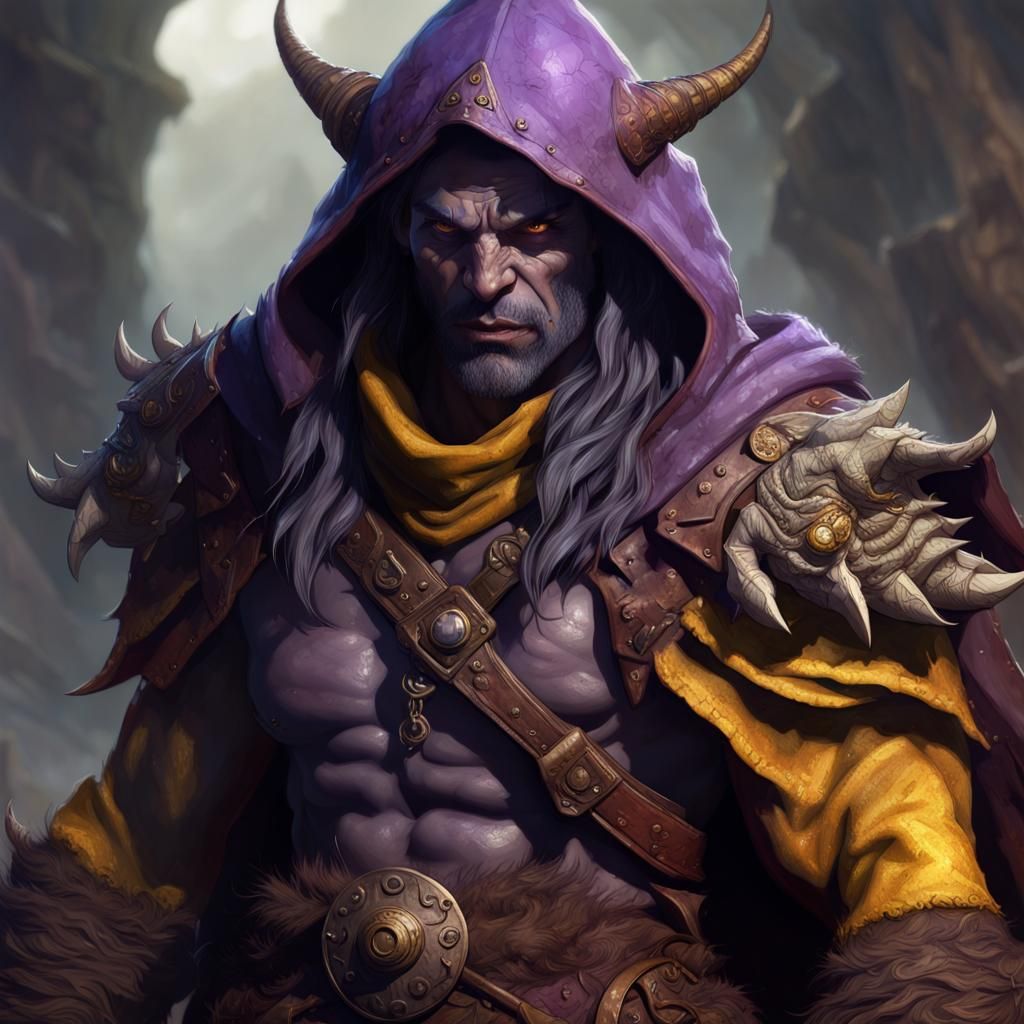 Dragon Orc Barbarian in Dark Fantasy Style