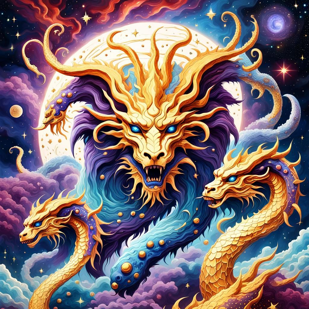 a three-headed celestial hydra