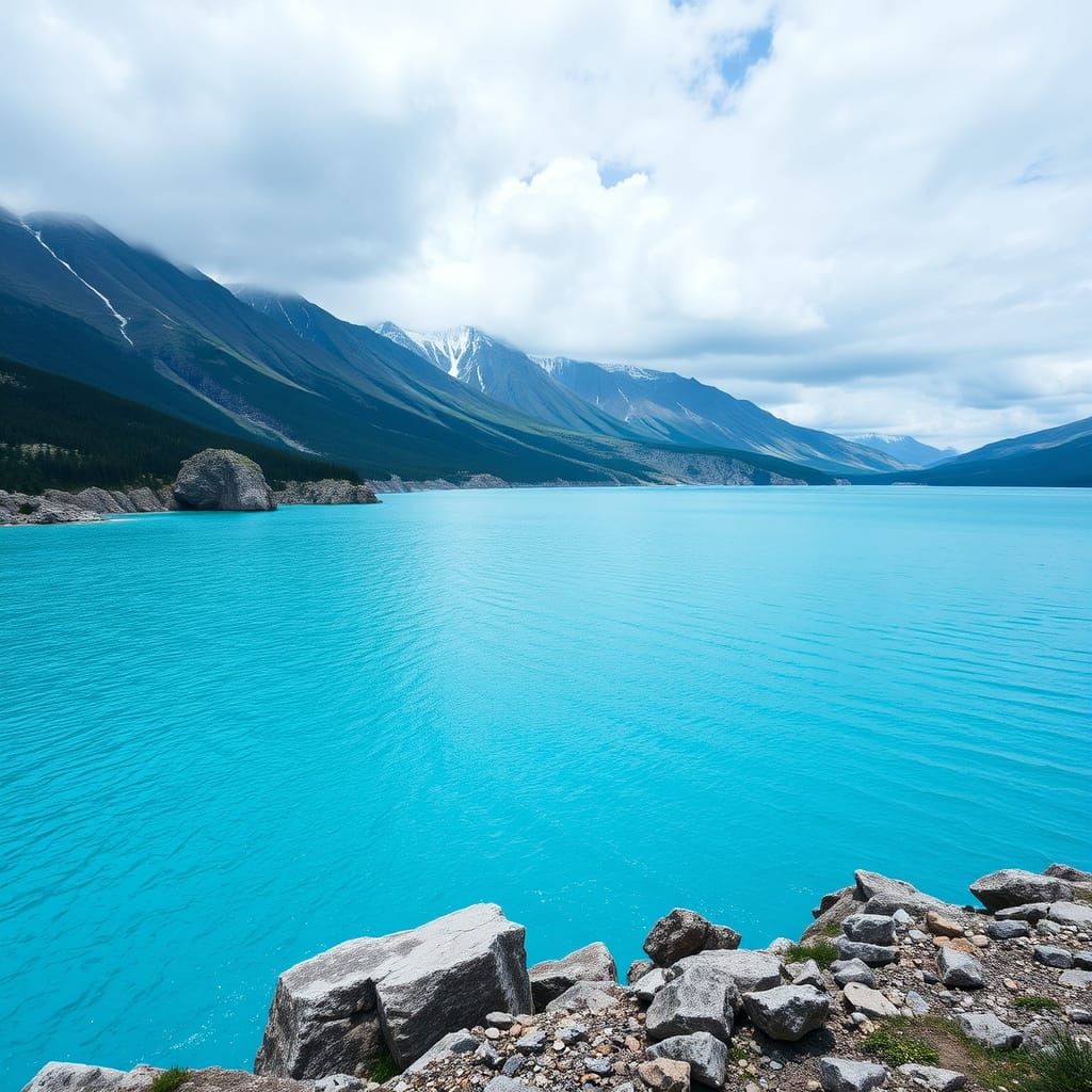 Vibrant Cyan Hues Fill the Scene