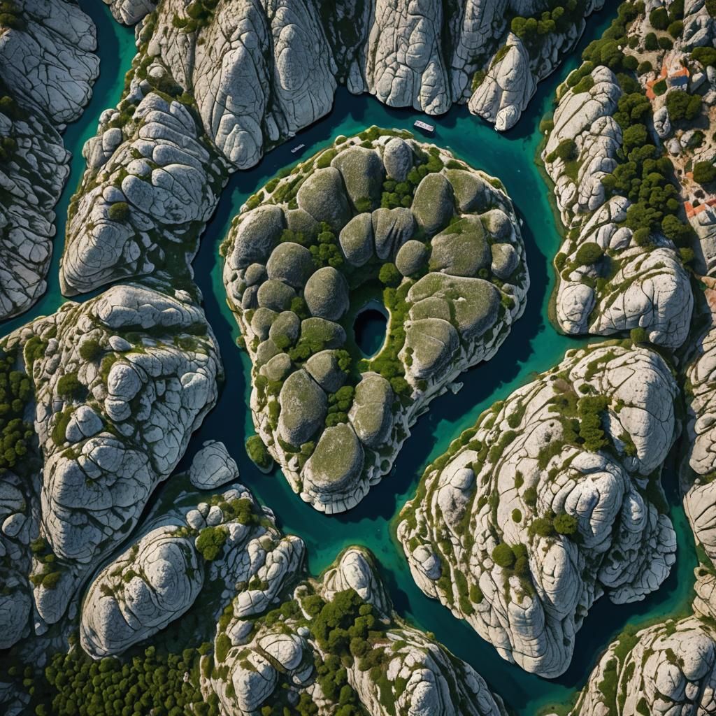 Fingerprint Island Baljenac: Croatian Archipelago Art