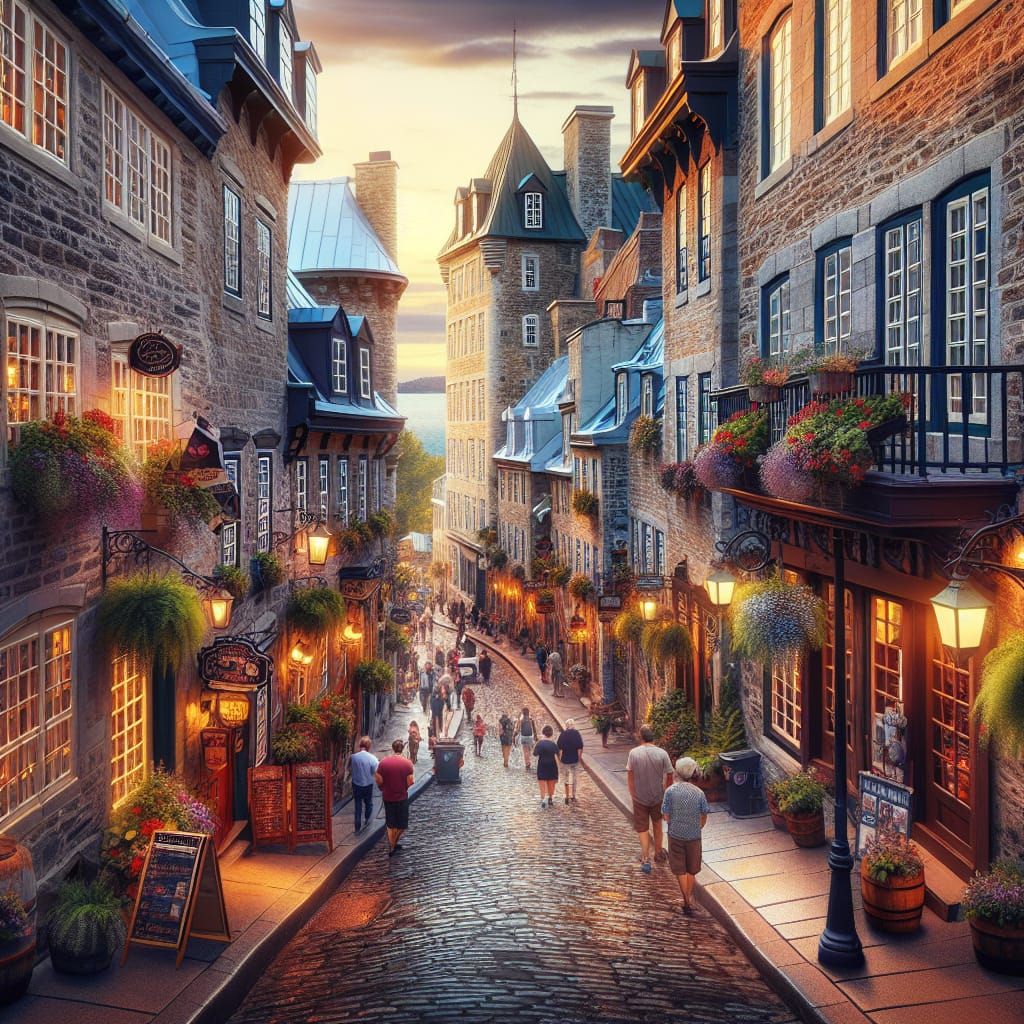 Charming Old Quebec: Cobblestone Streets and Historic Archit...