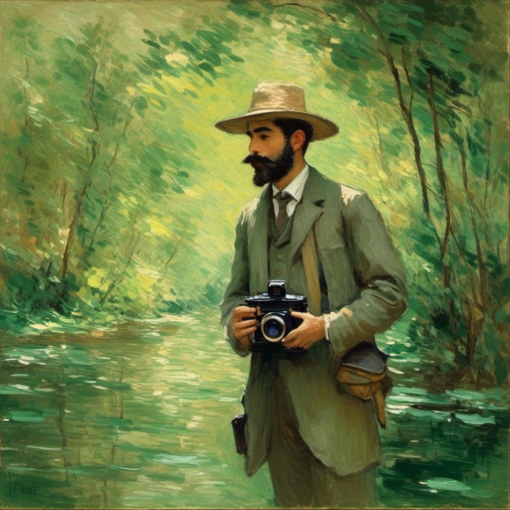 a character who is an Edwardian-era explorer dressed in khak...