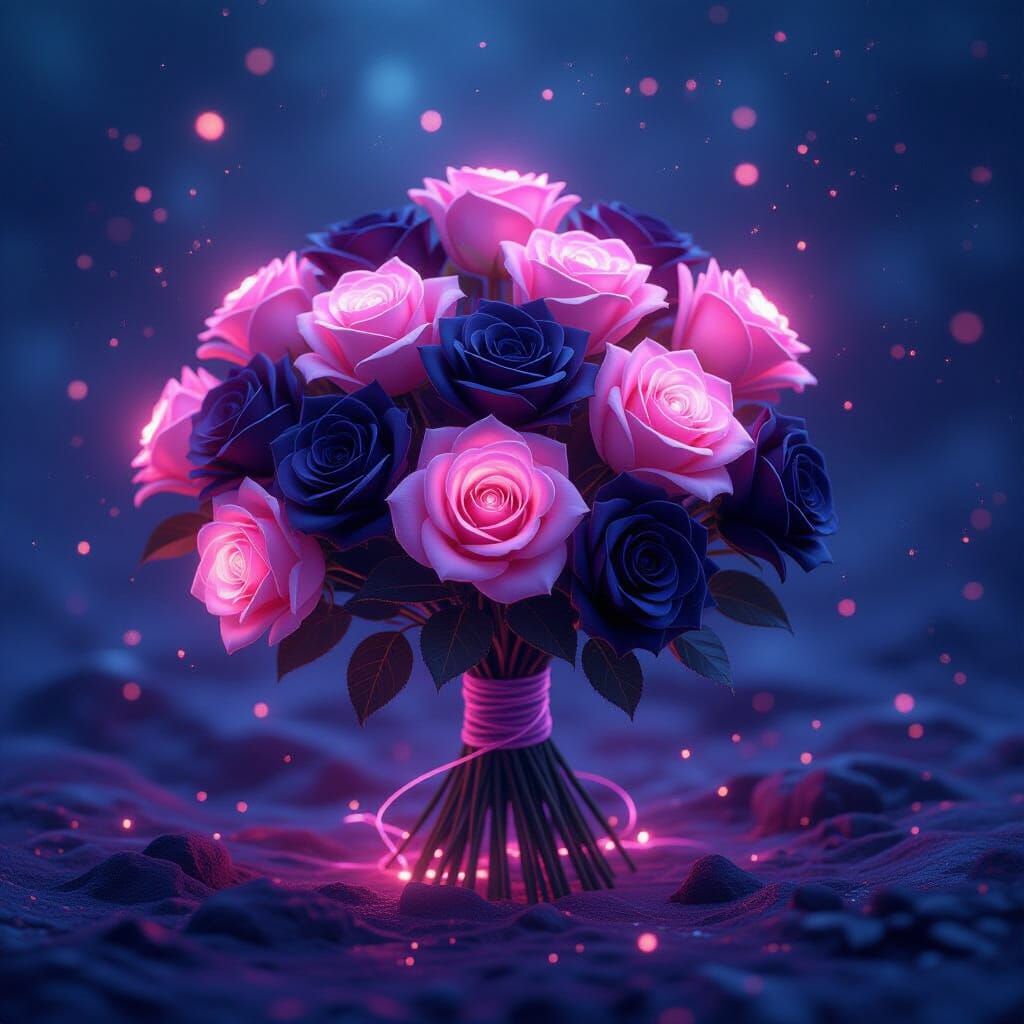 Bioluminescent Roses in Collapsed Star Heart