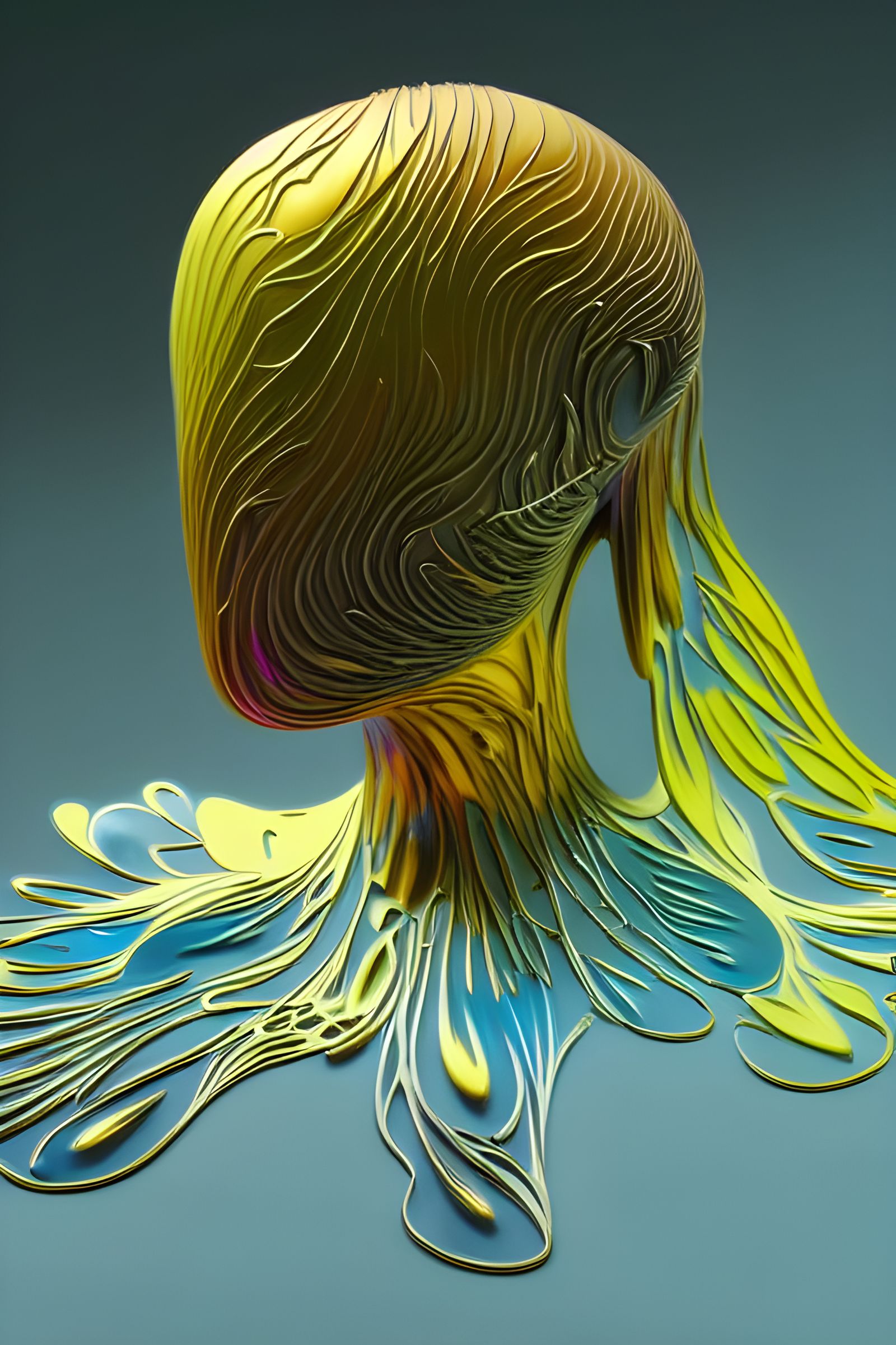 Elegant 3D Abstract Design with Glass and Aluminum