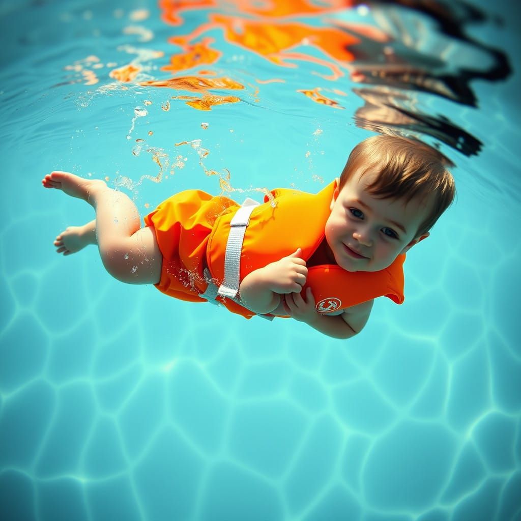 Baby Boy Dives Deep in Nirvana-Inspired Pool Scene