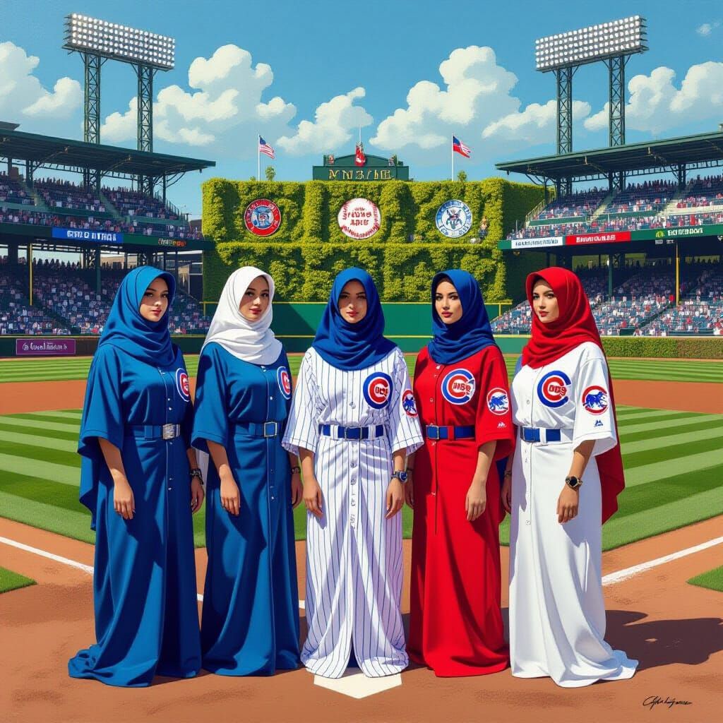 Cubs on Wrigley Field: Pop Surrealist Style