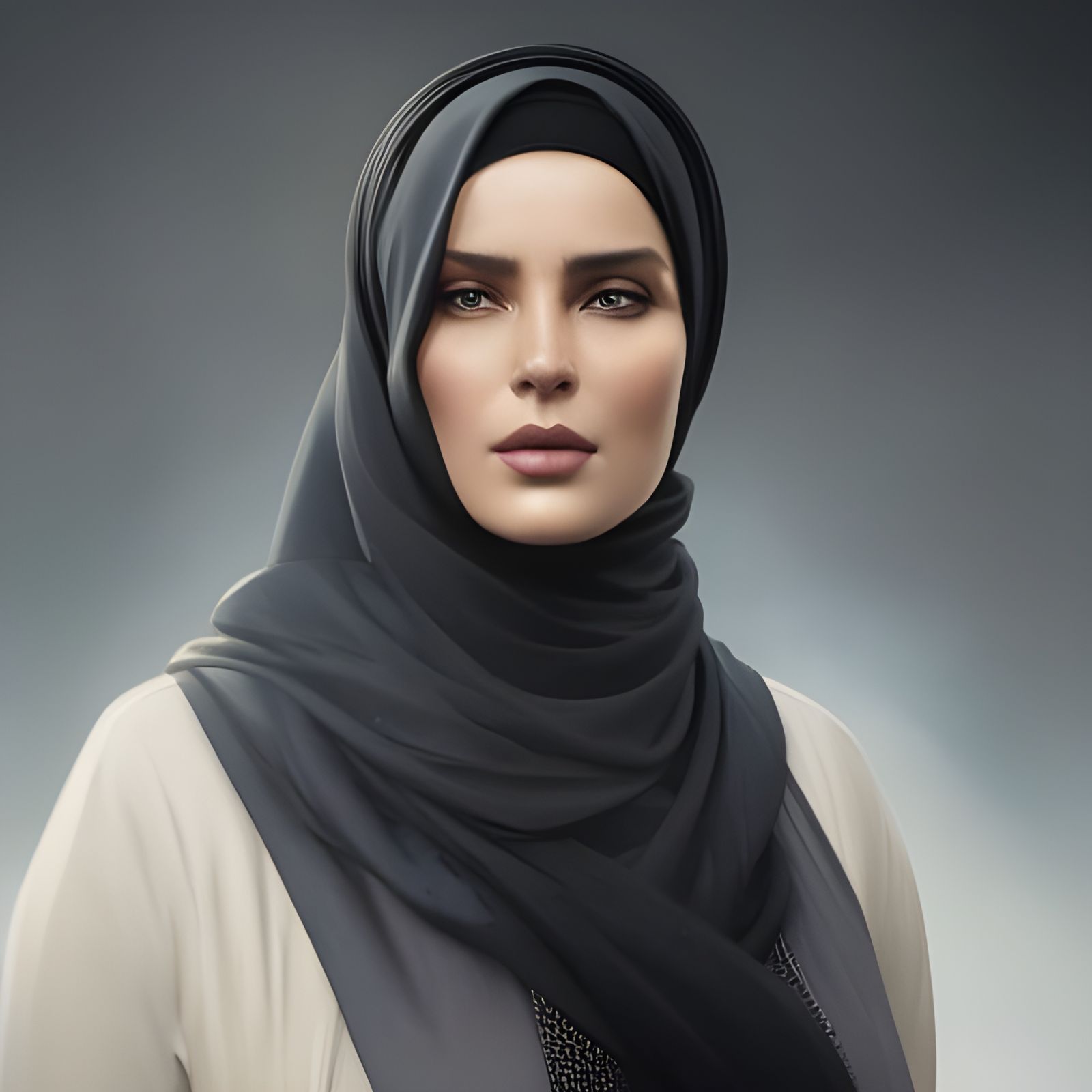 Modern Woman in Hijab: Hyperdetailed Portrait