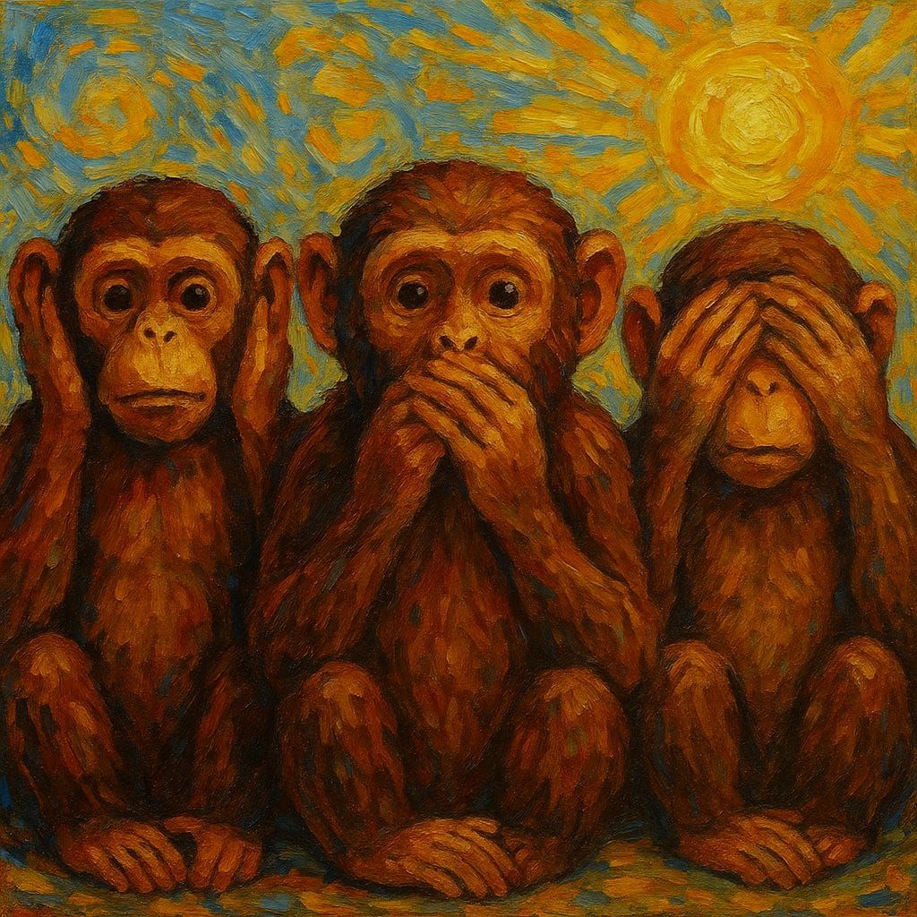 Three Wise Monkeys: See, Hear, Speak No Evil