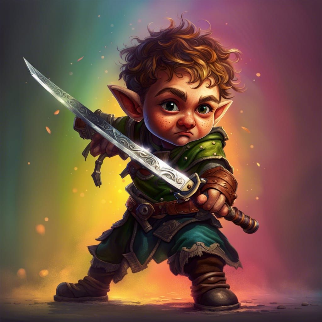 Halfling Rogue with Booming Blade Rapier