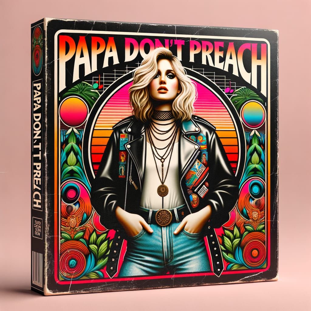 Vintage Album Cover Art for 'Papa Don't Preach'