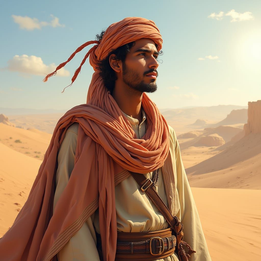 Iraqi Man in Traditional Dress, Painterly Style