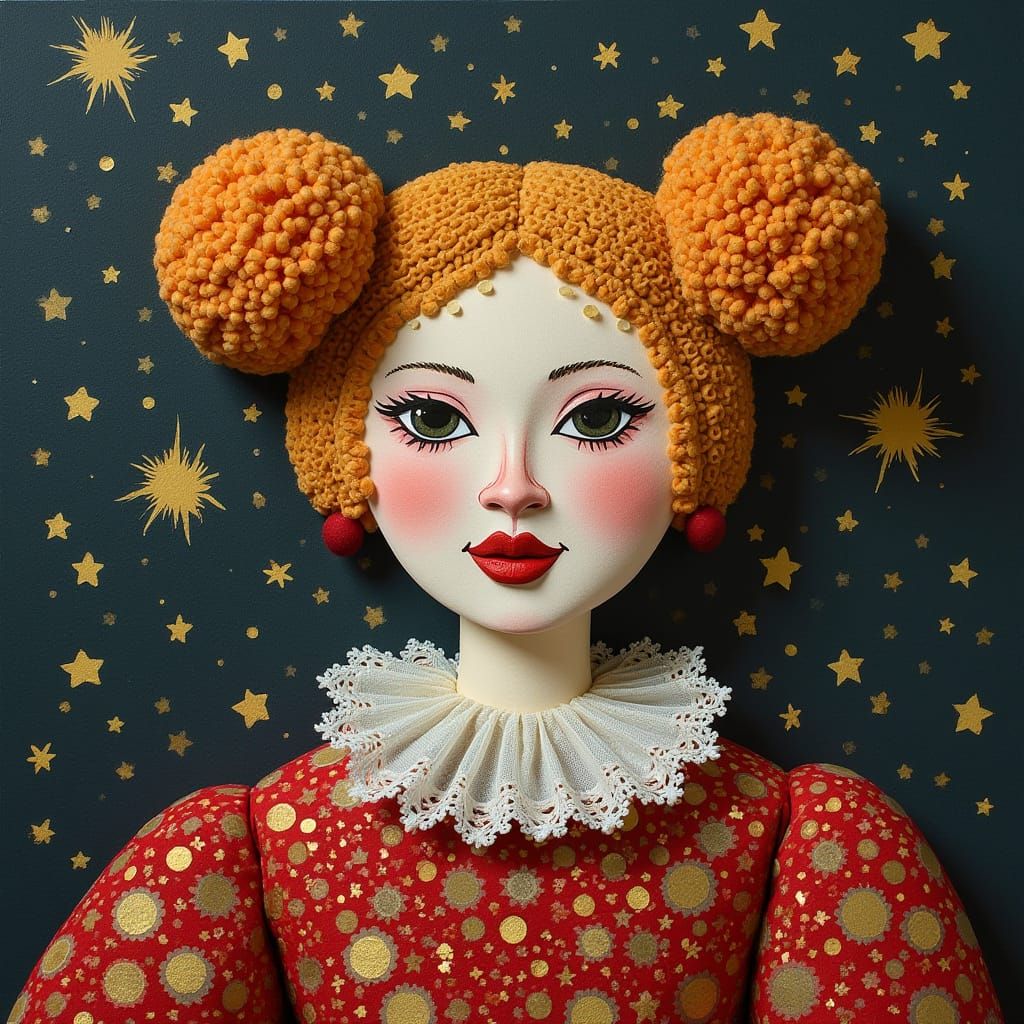 Tessellated Portrait of Titania in Elizabethan Collage Style