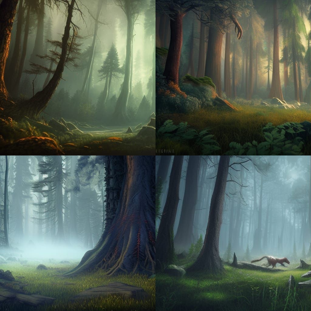 Enchanted Forest: Detailed Matte Painting in 8k