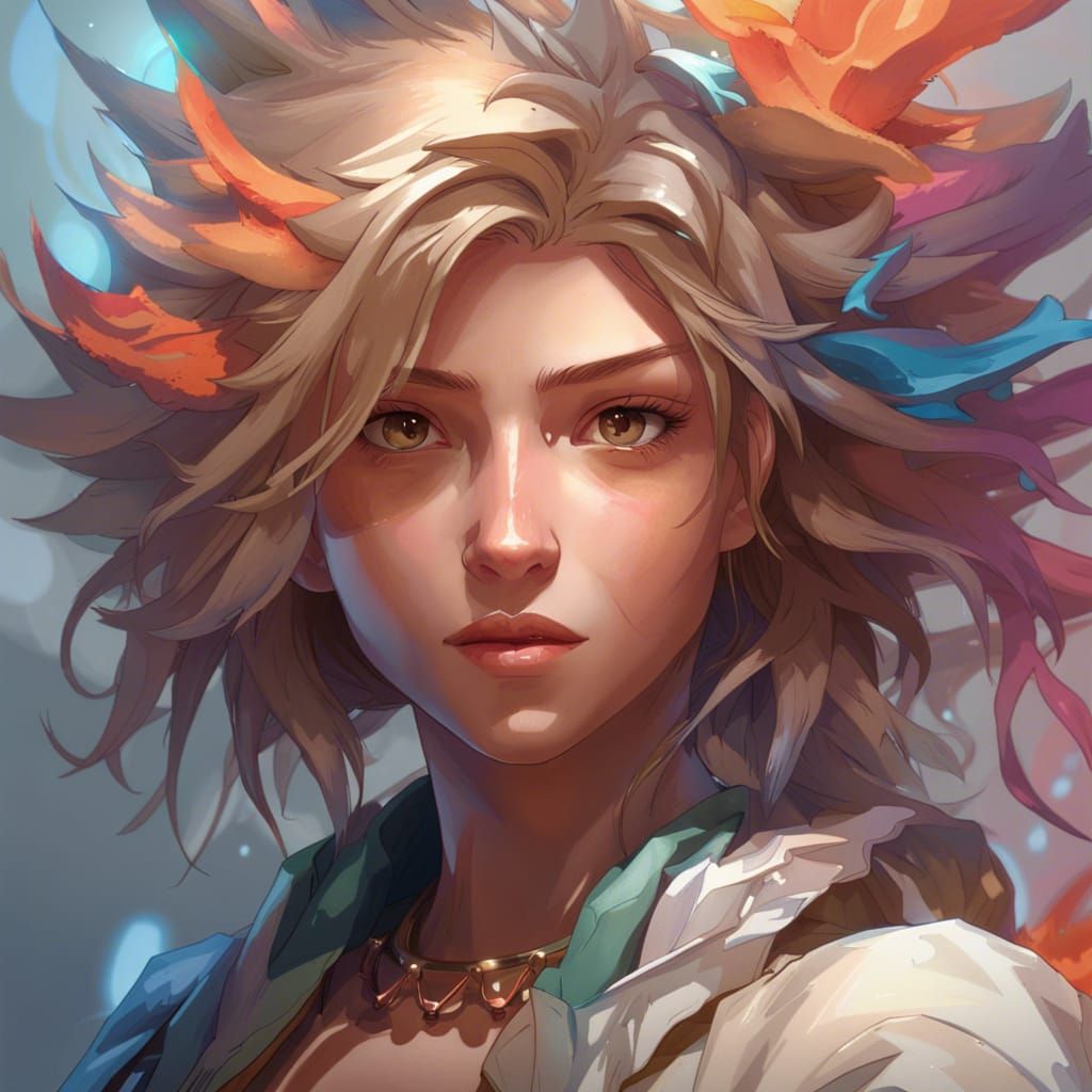 Anime Portrait in Style of Rutkowski, Artgerm and Mucha