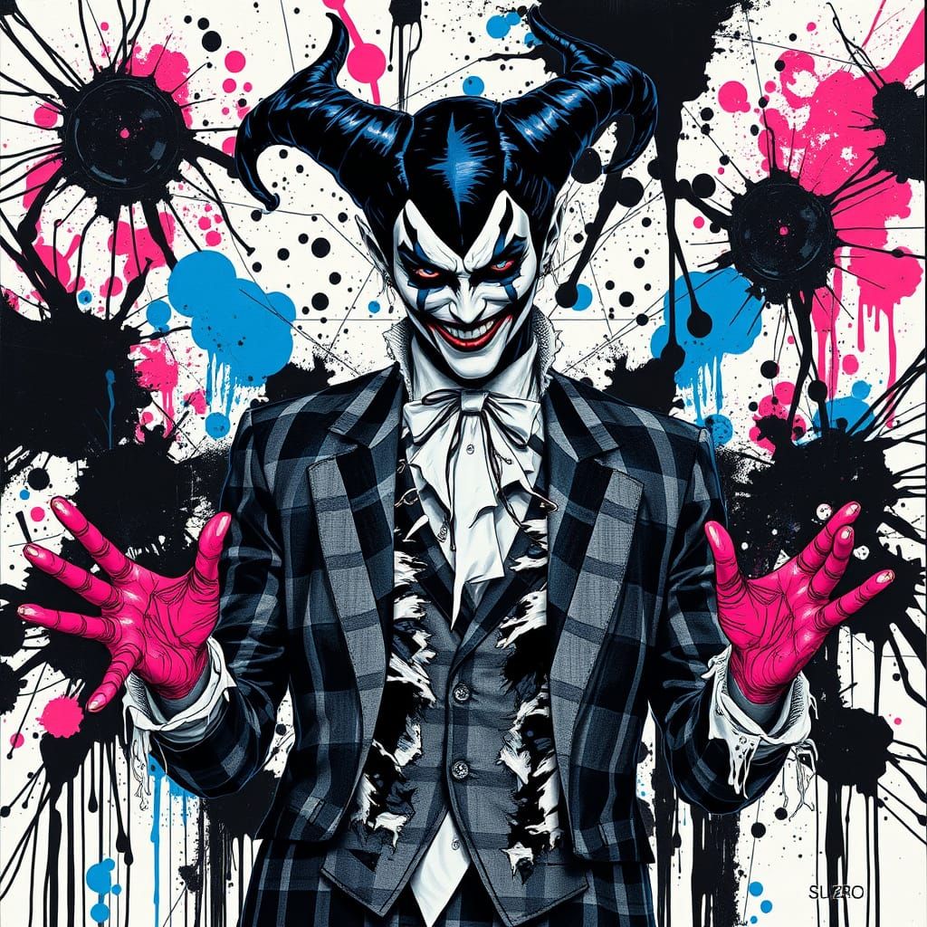 Punk-Surrealist Supervillain Manipulating Ink Blots
