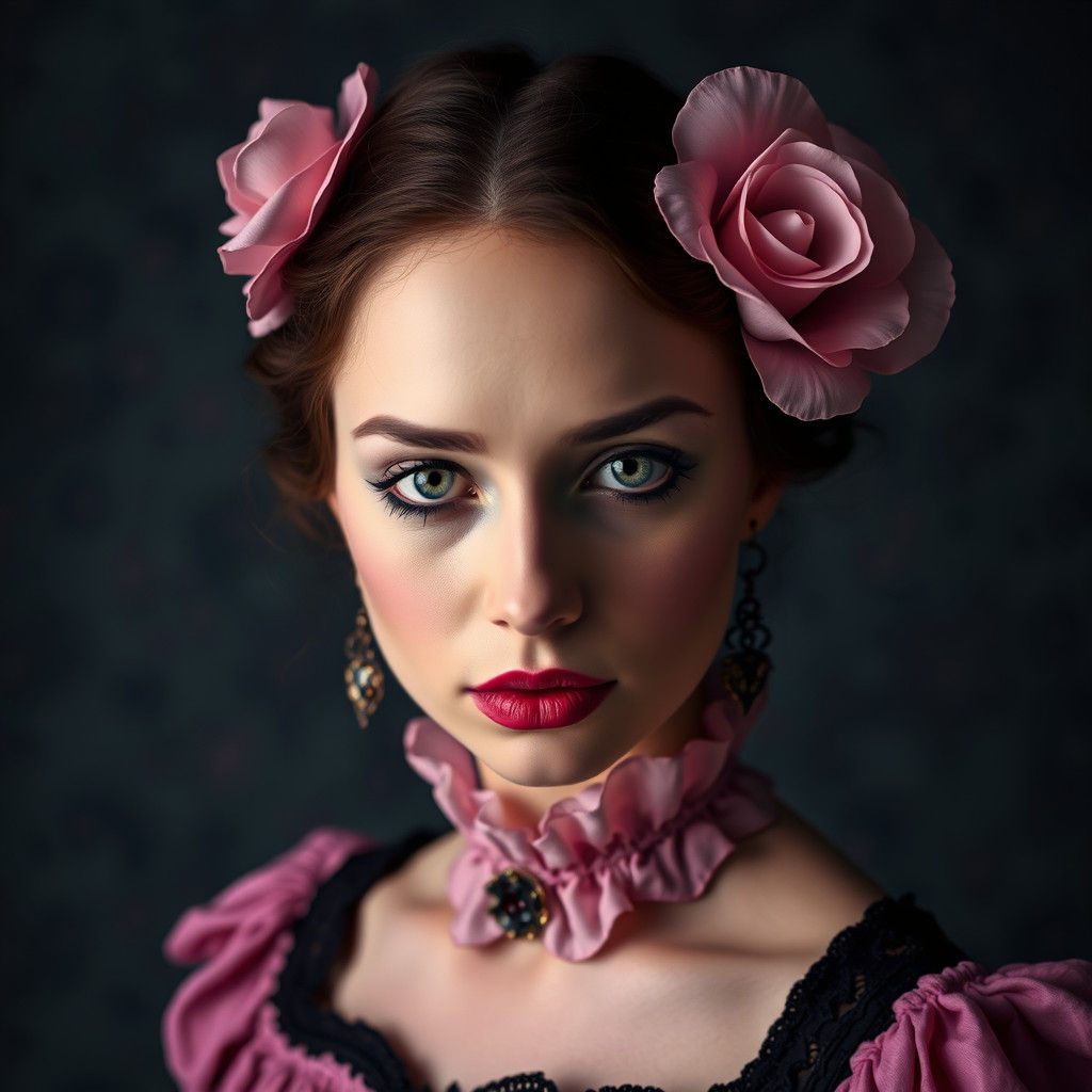 Ethereal Portrait in Dystopian Retro Style