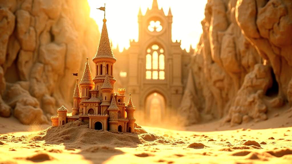 Fantasy Sand Castle in Hyperrealistic Style