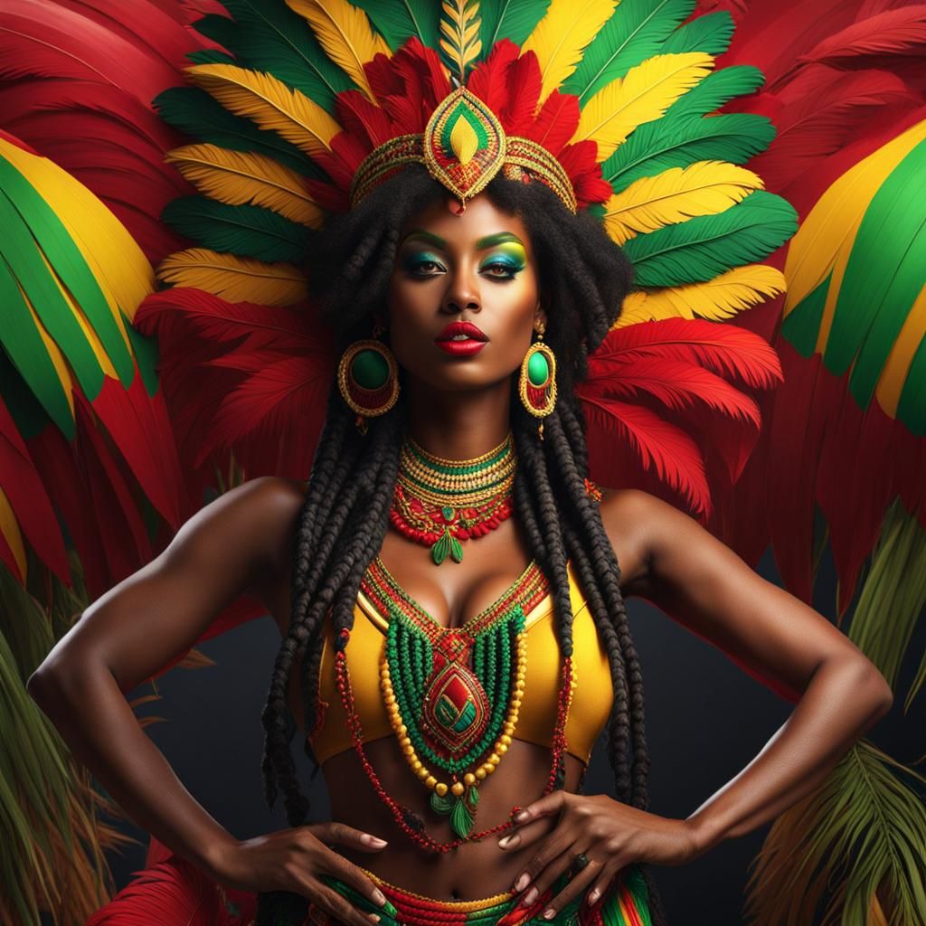 Reggae Carnival Joy: Detailed Matte Painting