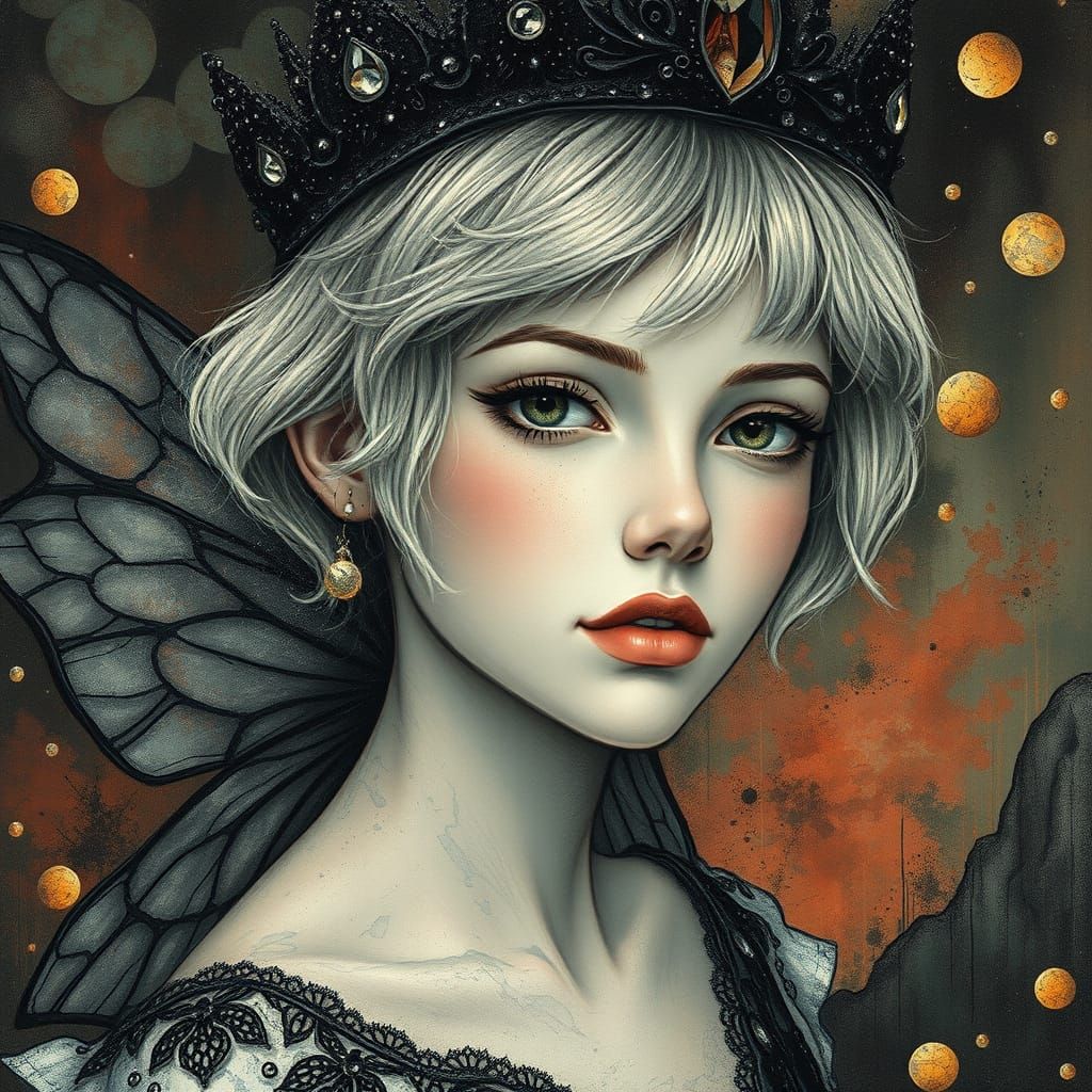 Ethereal Fairy Princess in Darkwave Aesthetic
