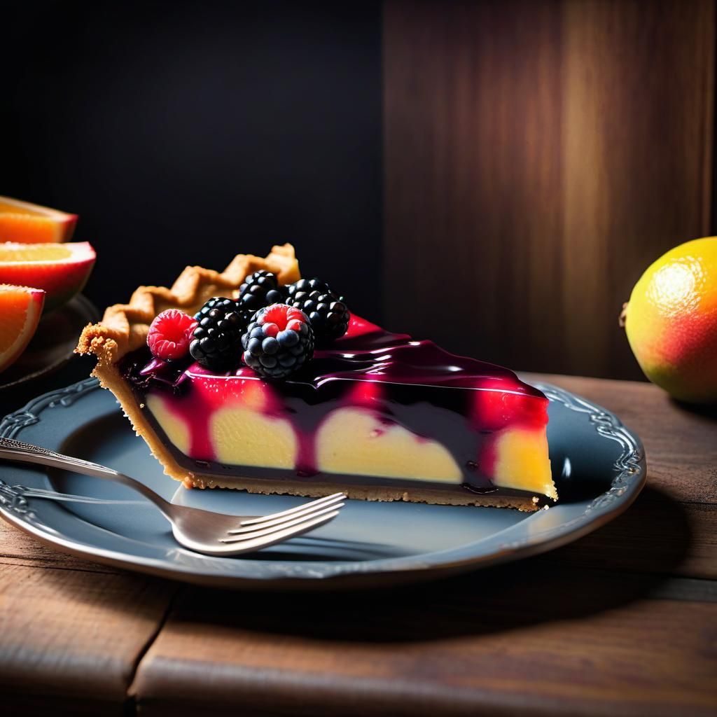 Delicious Fruit Pie Slice in Digital Art Style