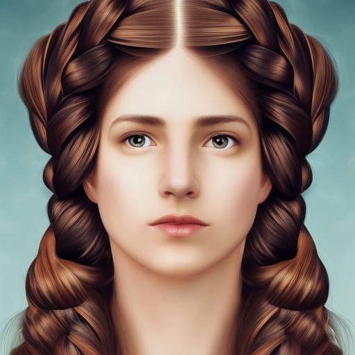 Dutch Crown Braid Portrait in Hyperdetailed Style