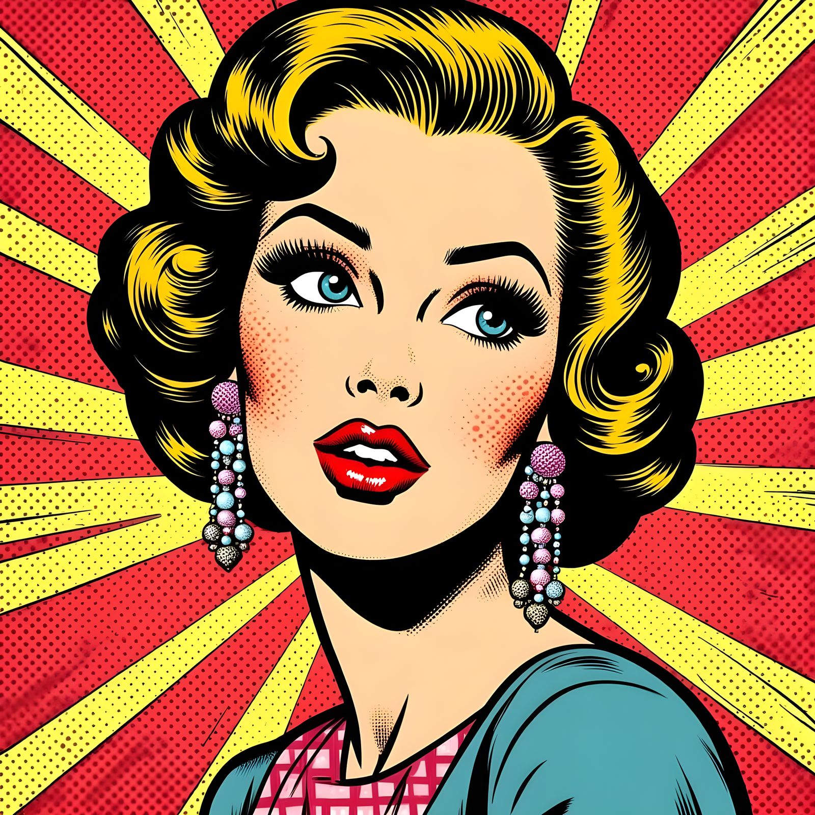 1950s Pop Art Comic Style Portrait