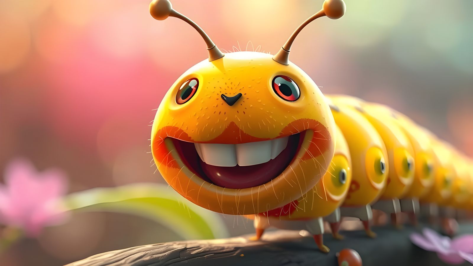Happy Caterpillar Smiling