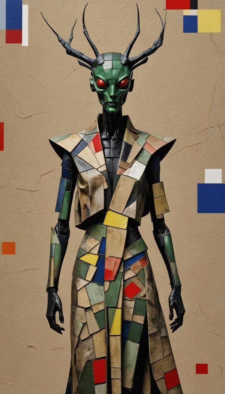 Mantis Geisha Wendigo in Avant-Garde Style