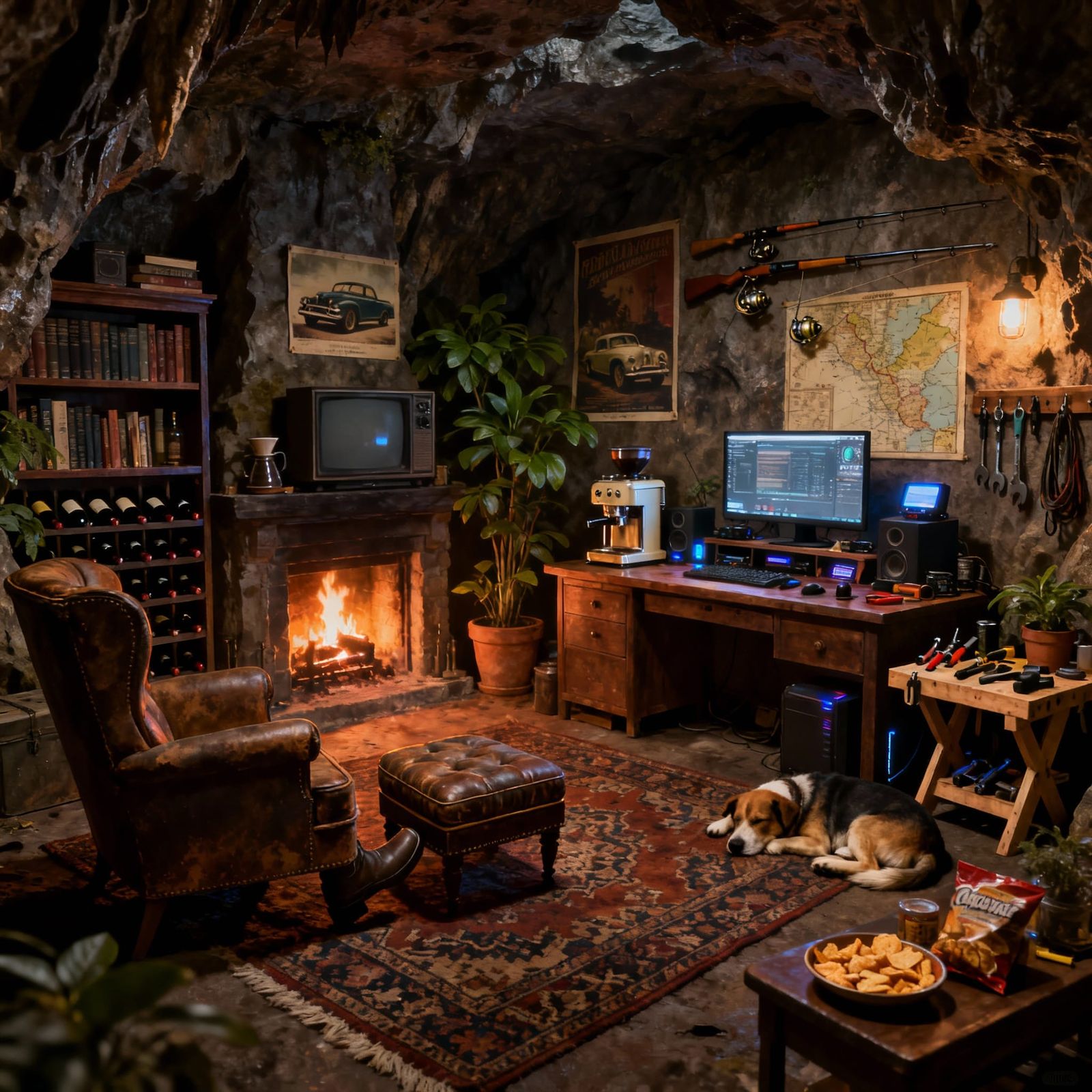 Ultimate Man Cave Concept Art in a Real Cave