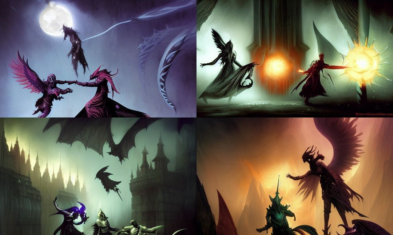 Necromancer Versus Mage in Astral Battle