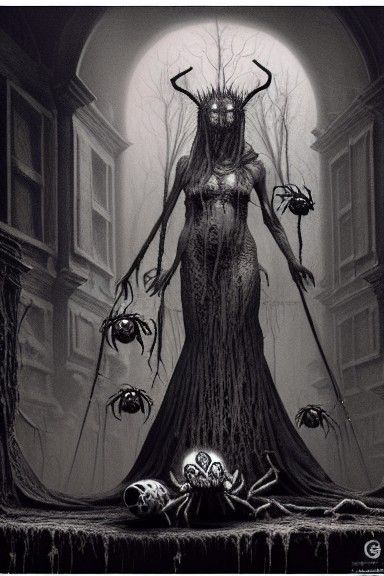 Nightmare Queen Giving Birth to Spiders