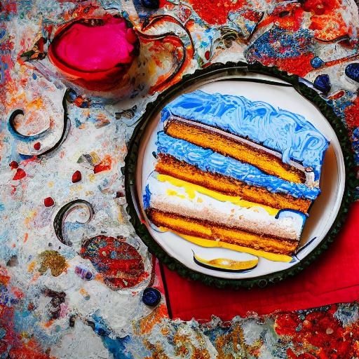 Hyperrealistic Cake Art on Canvas in HDR