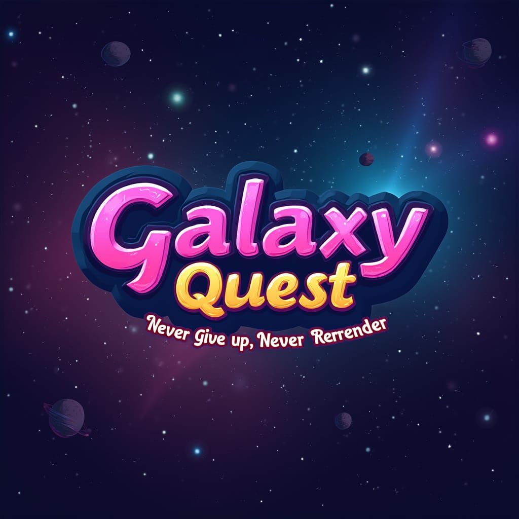 GalaxyQuest Logo in Vibrant Outer Space