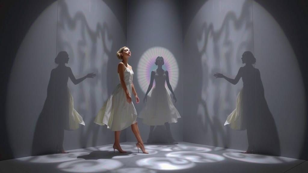 eyes darkly soft clothing 3D origami fractal chromoshadow vi...