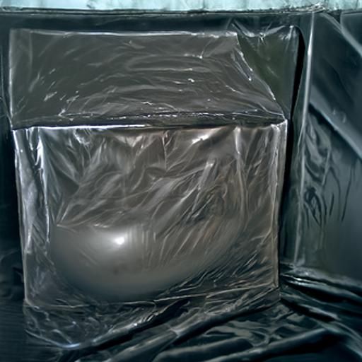 Latex Sheet on Shower Tiles as Oil Painting