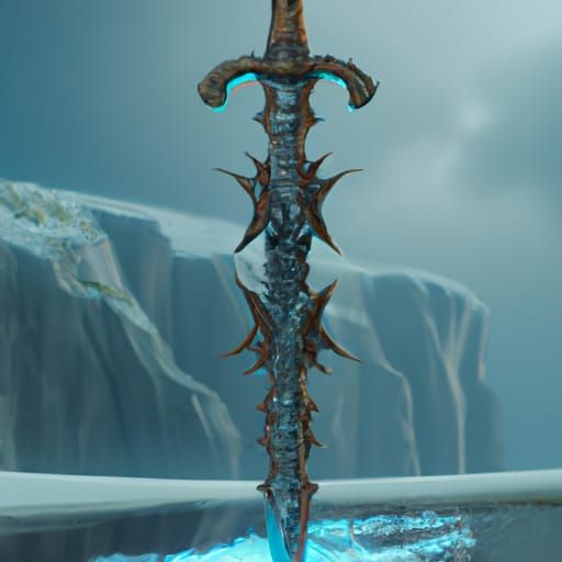 Fantastical Sword in Detailed Matte Painting Style