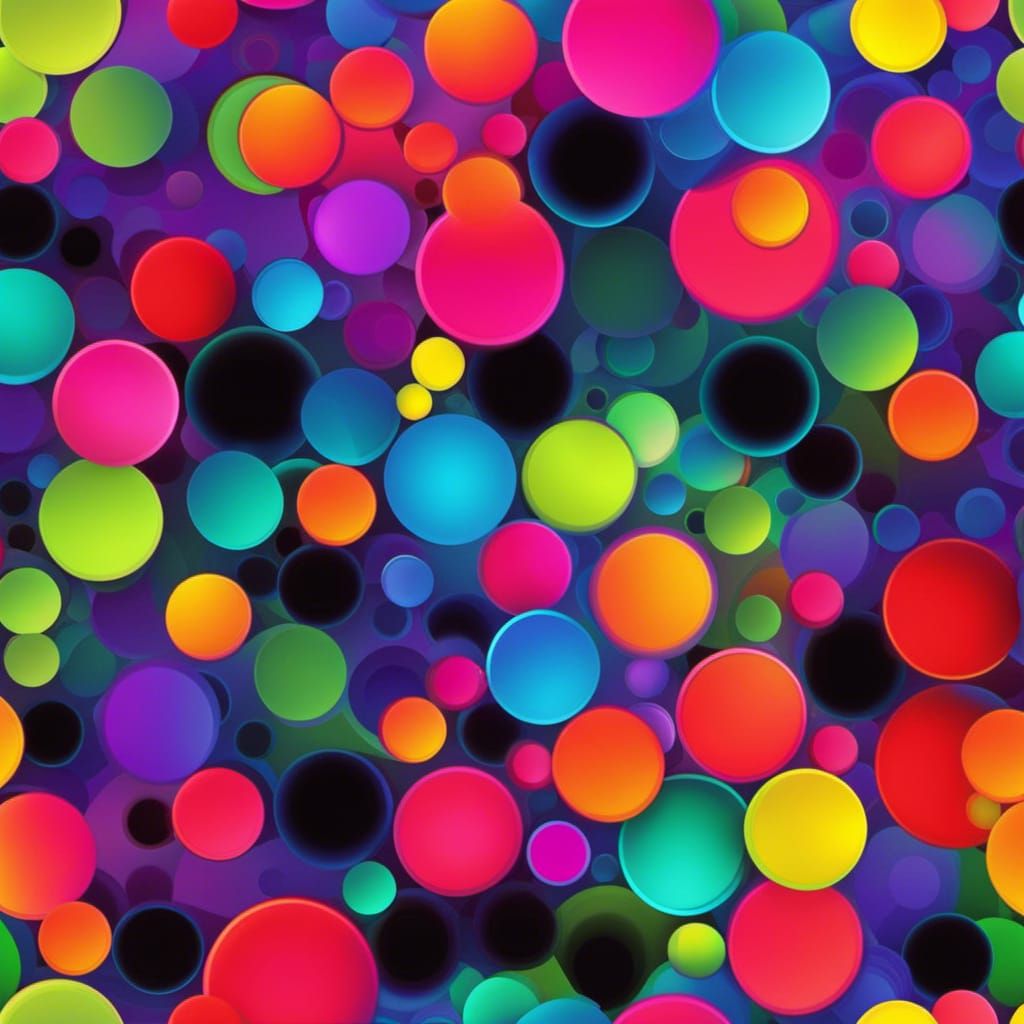 Bright Neon Polkadots in Abstract Fractal Design