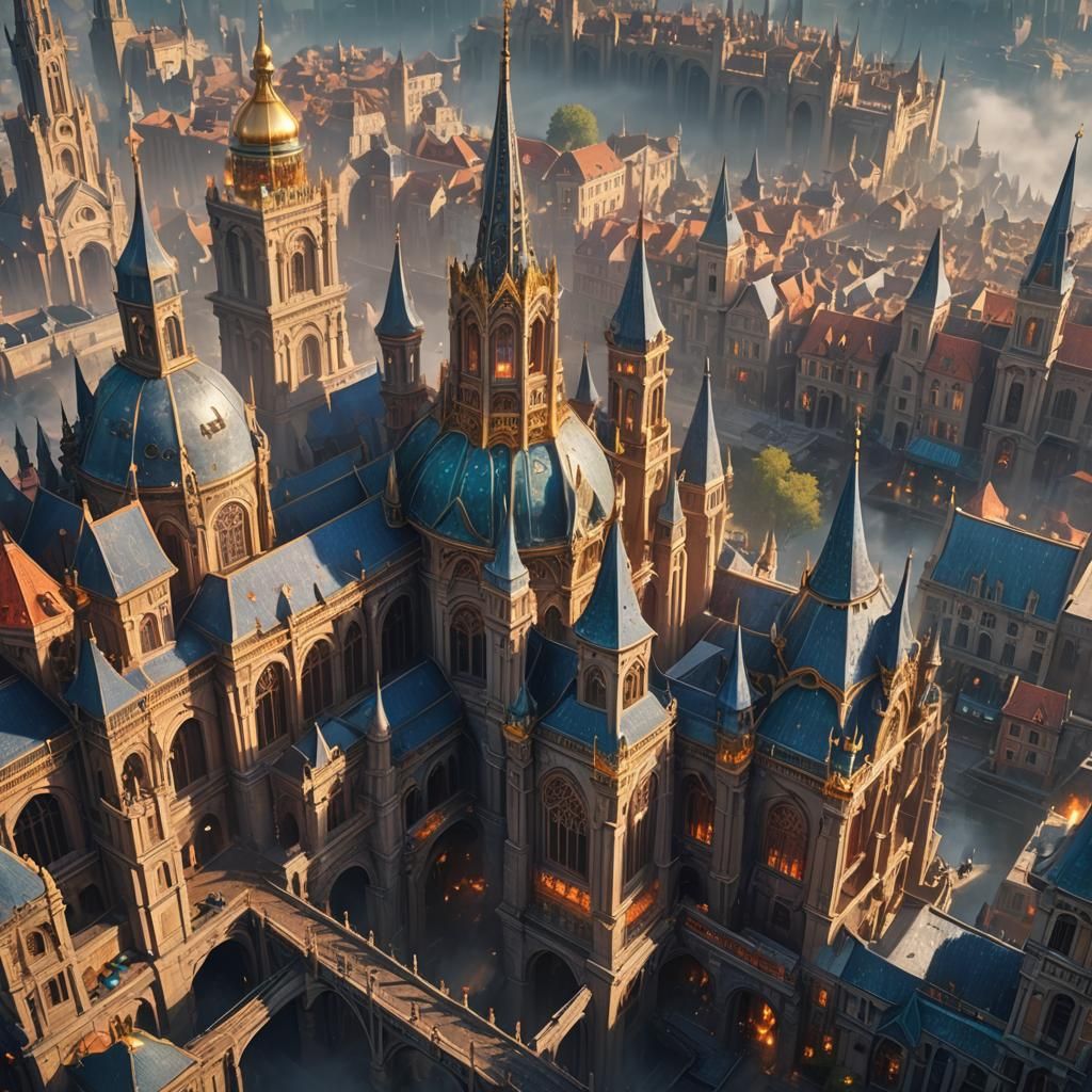 Sprawling Fantasy City Concept Art in Unreal Engine
