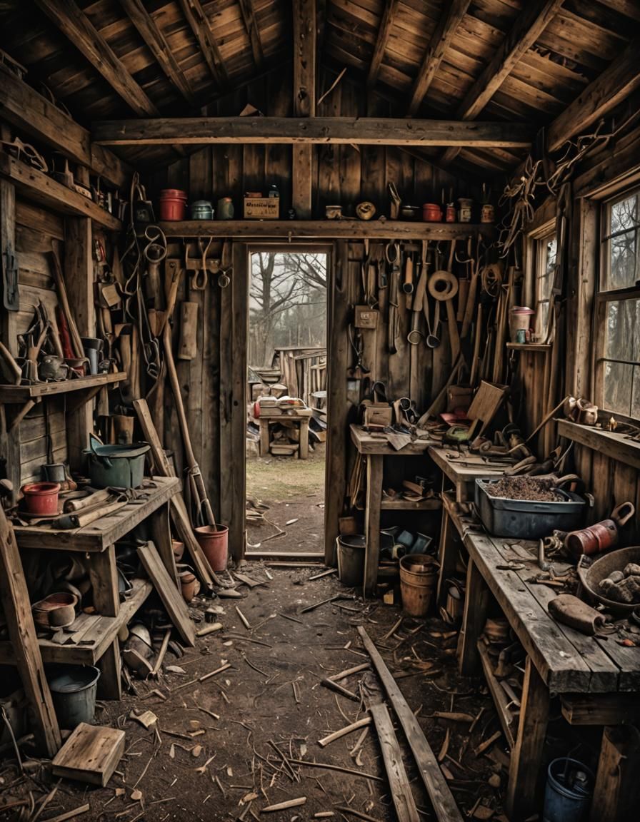 Scary Hyperrealistic Scene: Something Nasty In The Woodshed