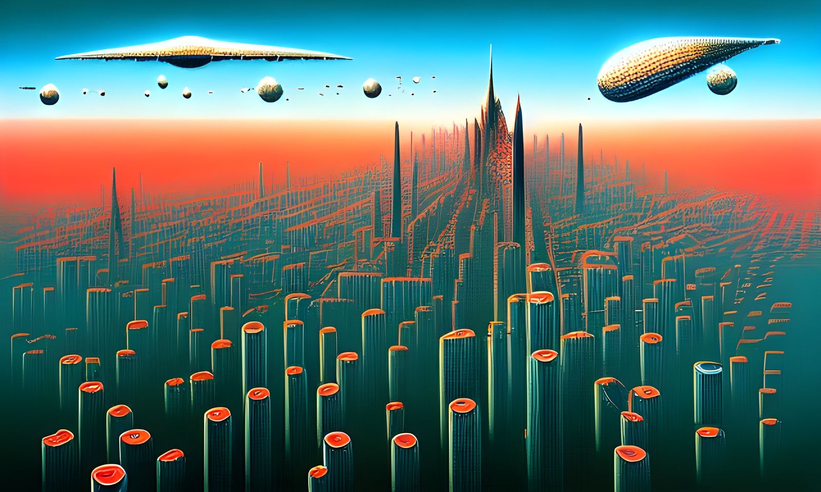 Virus Invades City: Dark Fantasy Illustration