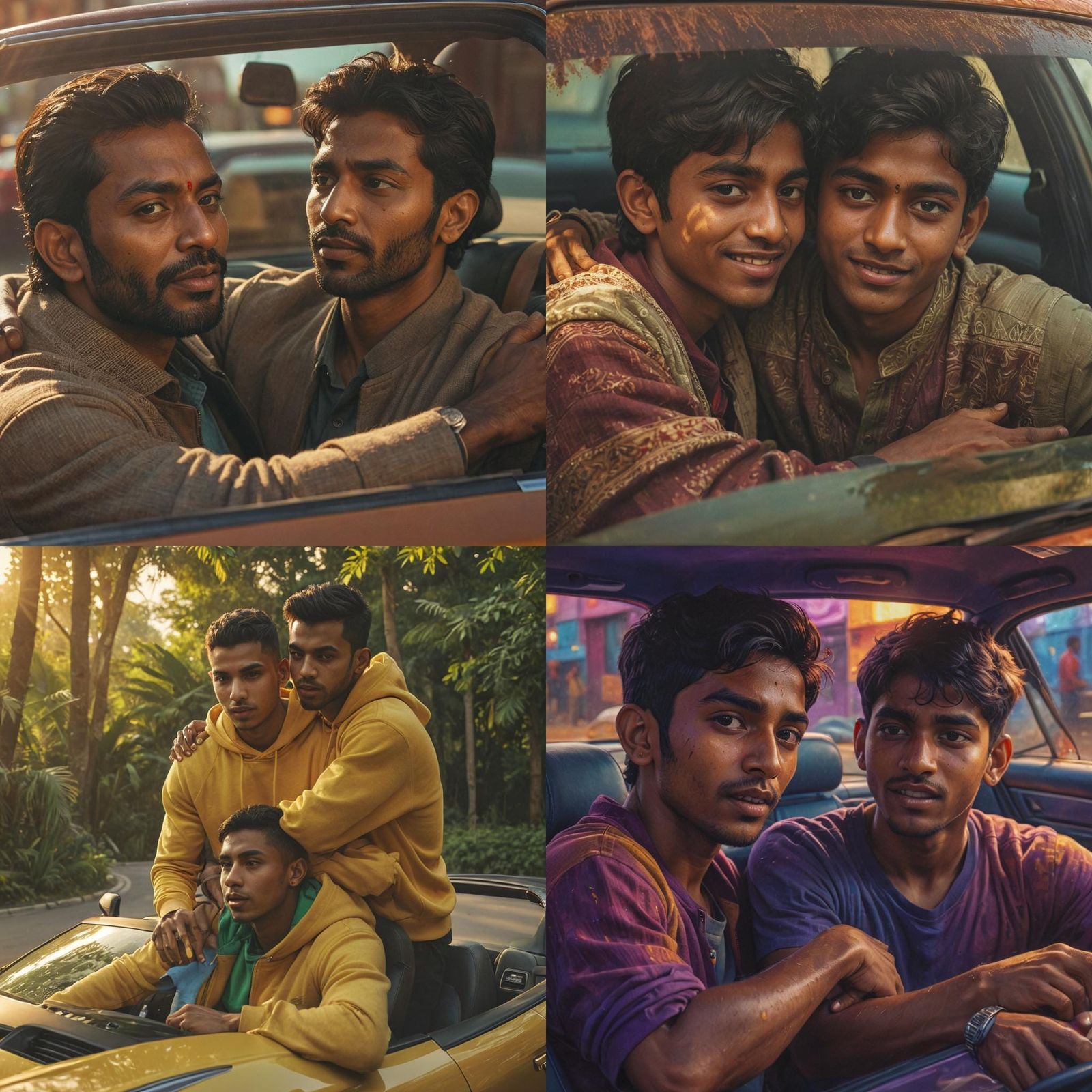 Hyperrealistic Image of Two Men Embracing