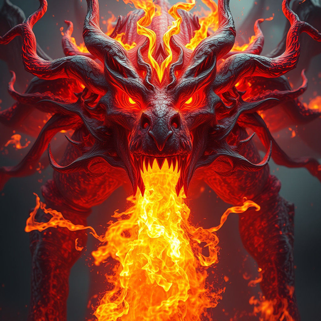 Majestic Fire Elemental Unleashing Flames