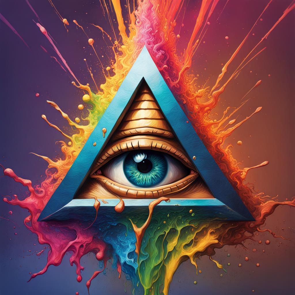 Hyperrealistic Illuminati Symbol in Splash Art Style