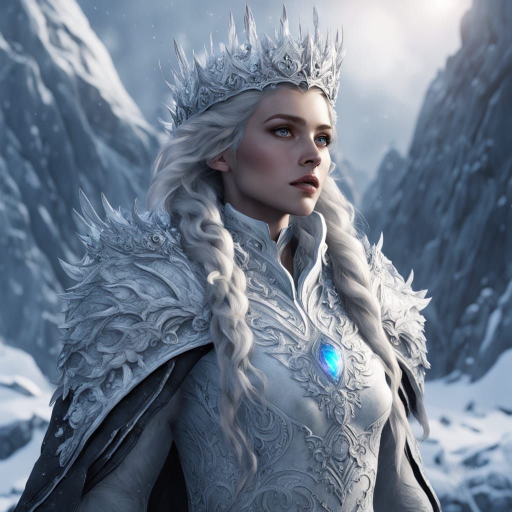 Majestic Winter Goddess on Snowy Peak