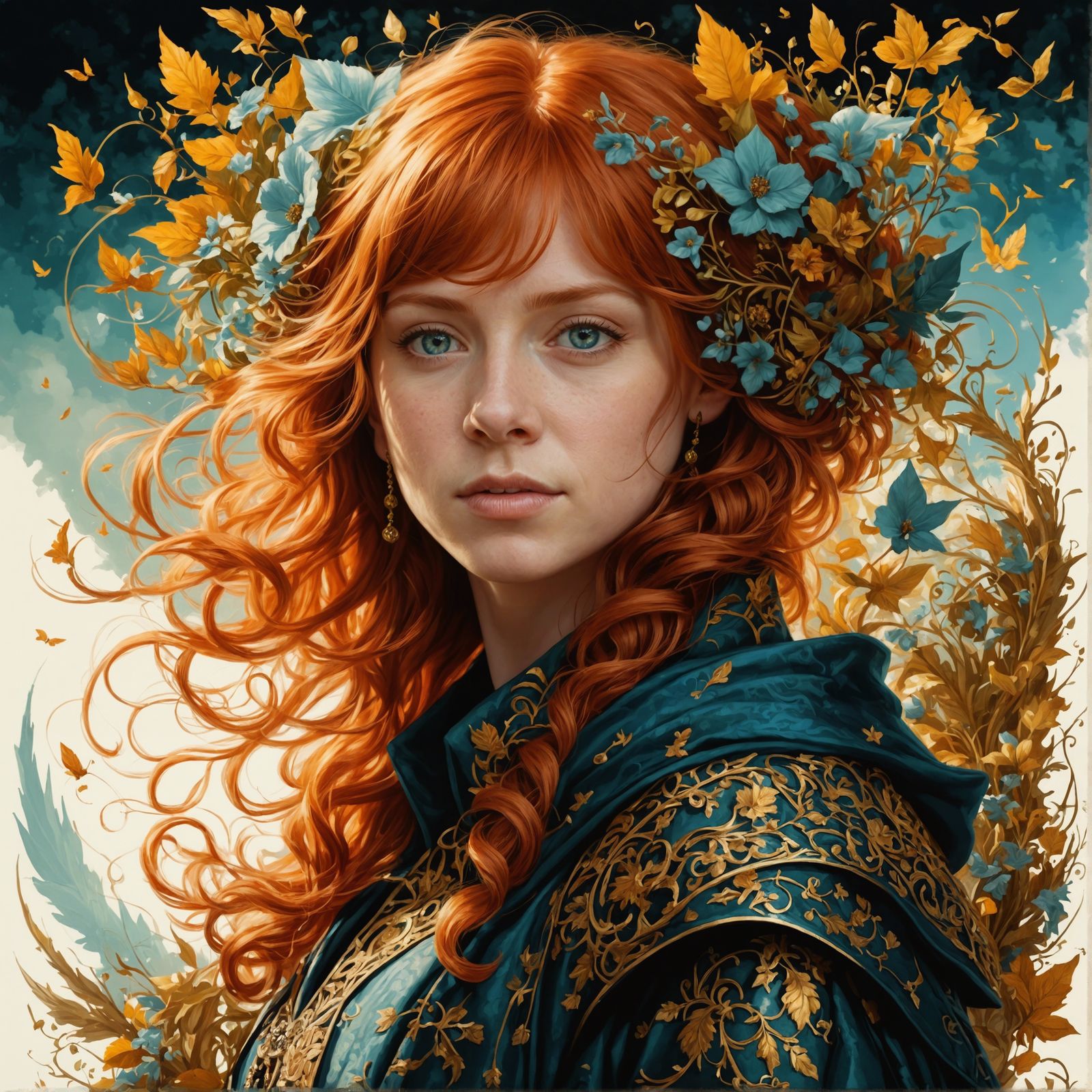 Ron Weasley as Gorgeous Woman: Romantic Watercolor Portrait