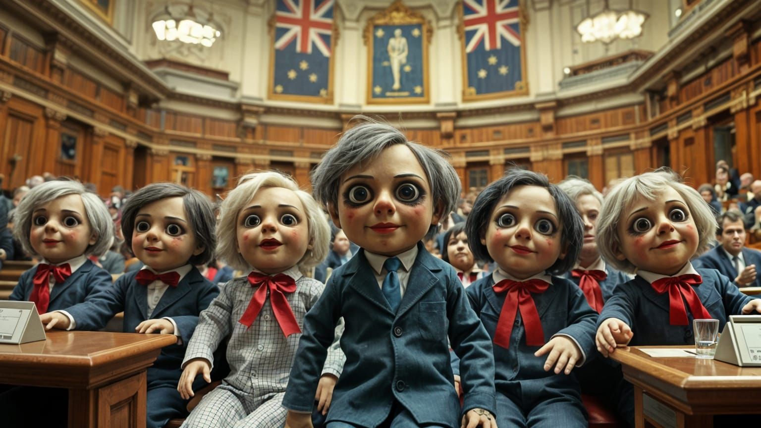 Creepy Rag Doll MPs in Australian Parliament