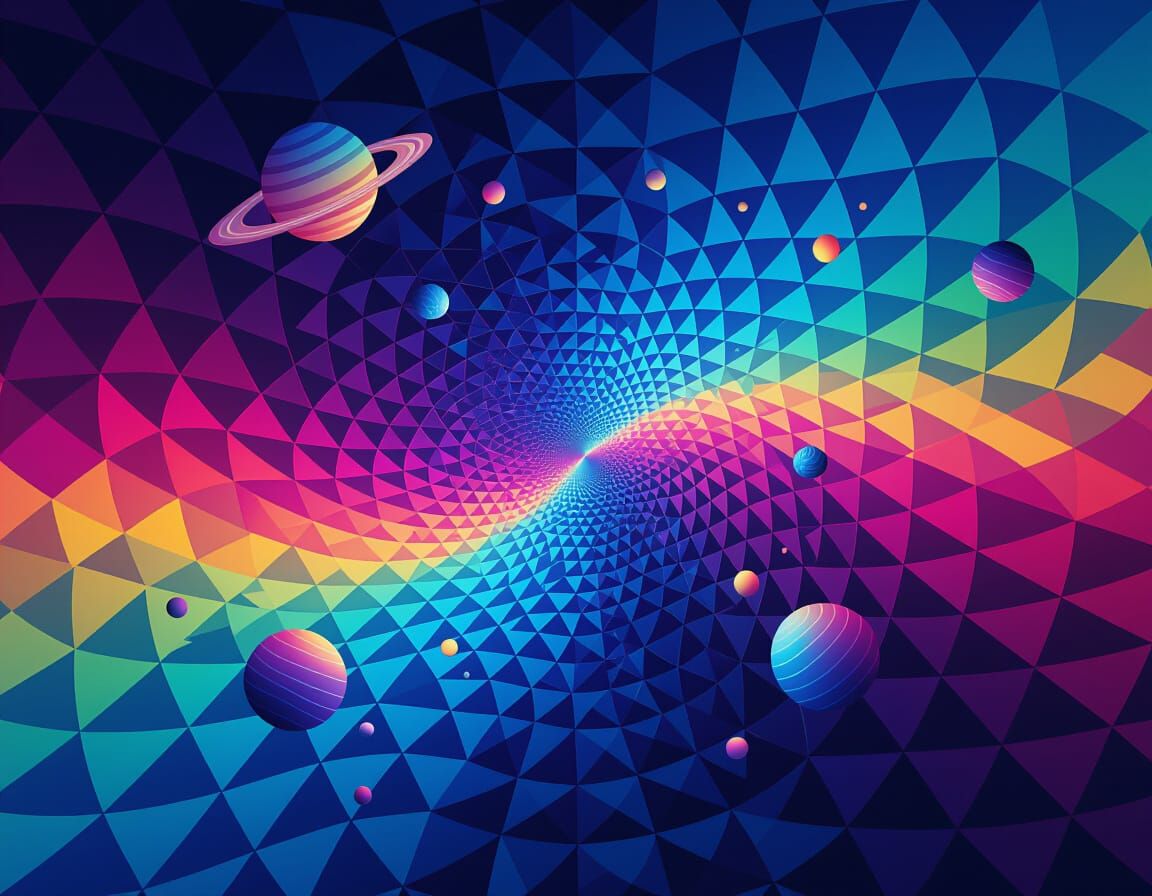 Prismatic Neon Rivers: A 3D Surrealist Abstraction