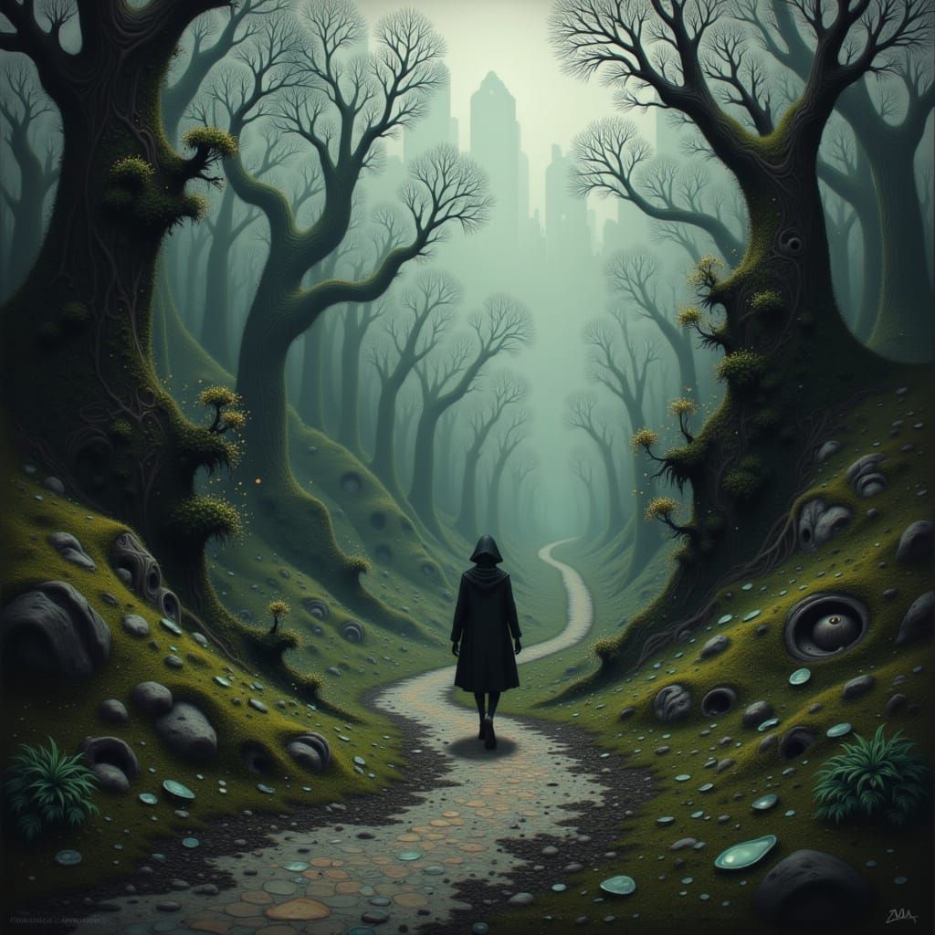 Eerie Figure Walks Abandoned Zombie Road